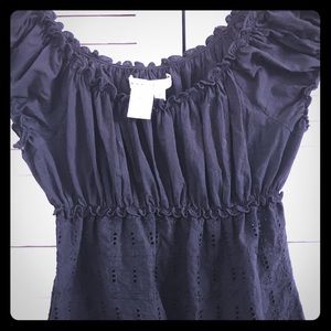 Cap Sleeve Black Lace Peasant Blouse